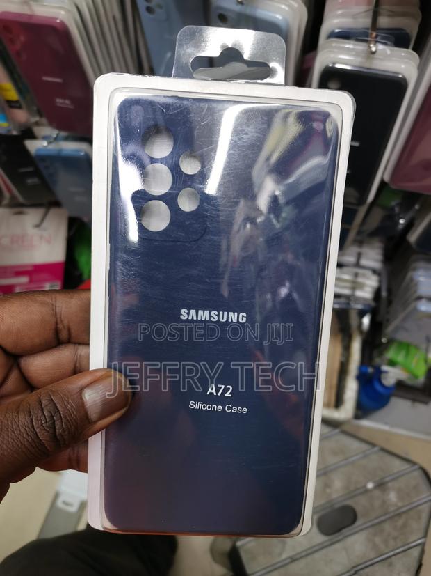 Silicone Soft Cover Case for Samsung Galaxy A72-Navy Blue - main view