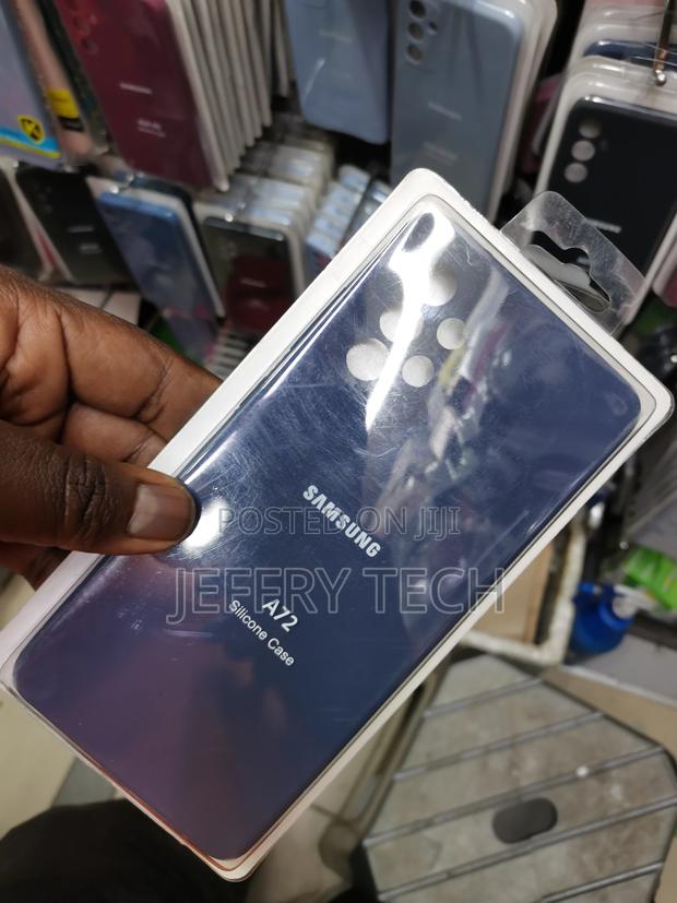 Silicone Soft Cover Case for Samsung Galaxy A72-Navy Blue - thumbnail 3