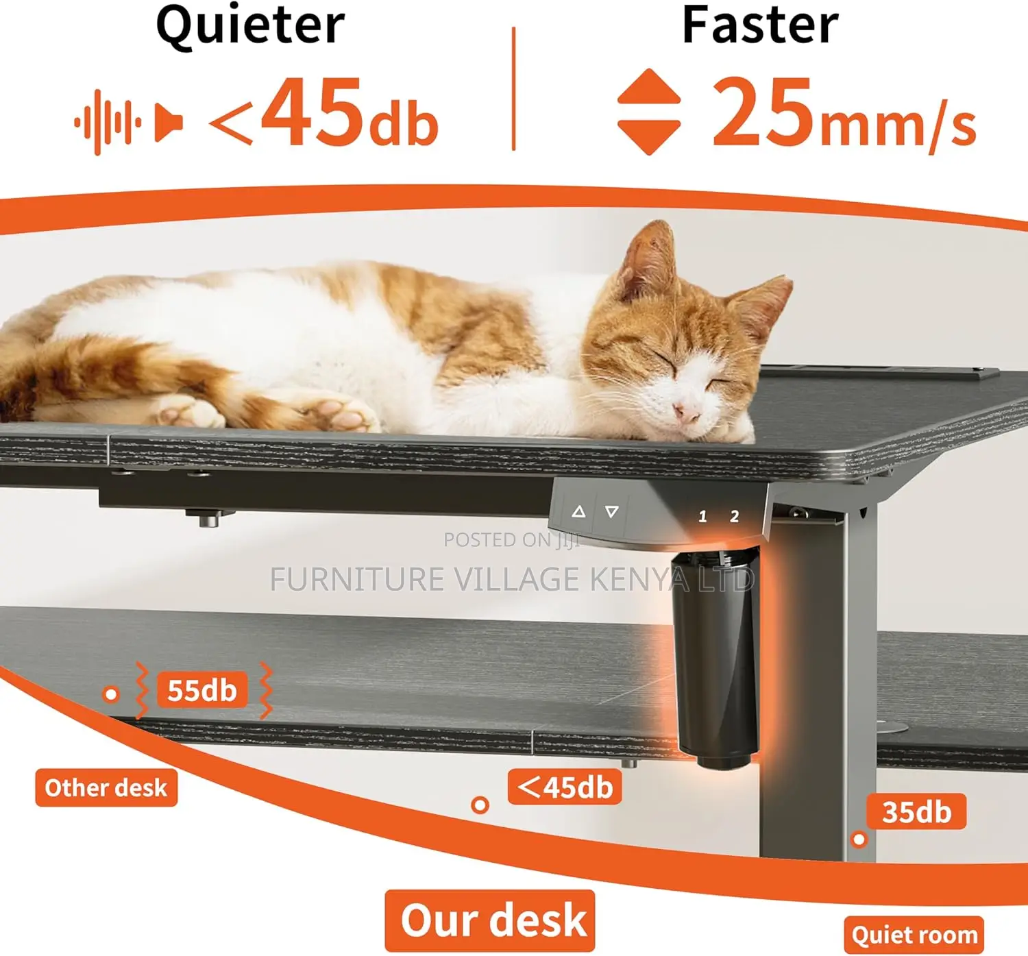 Office Desk: Manual Adjustable Standing Desk