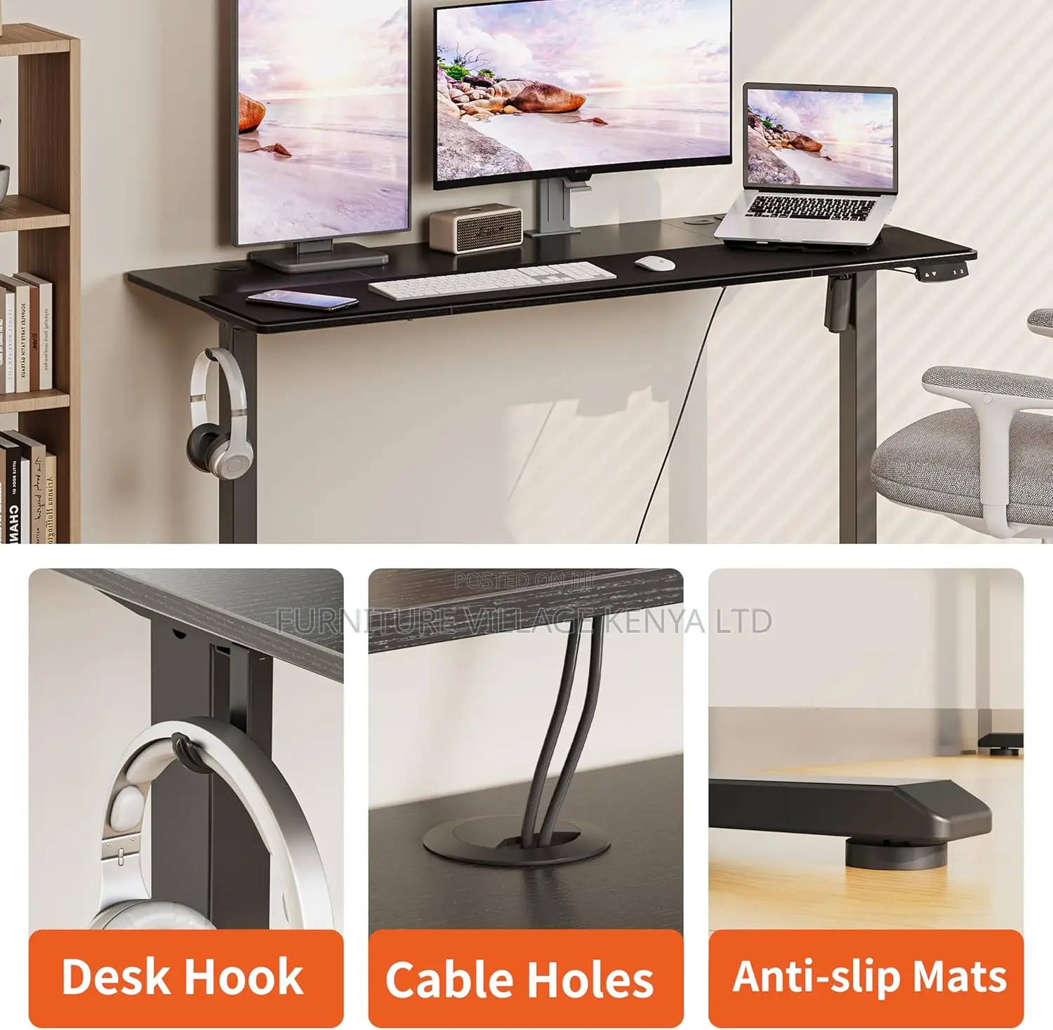 Office Desk: Manual Adjustable Standing Desk