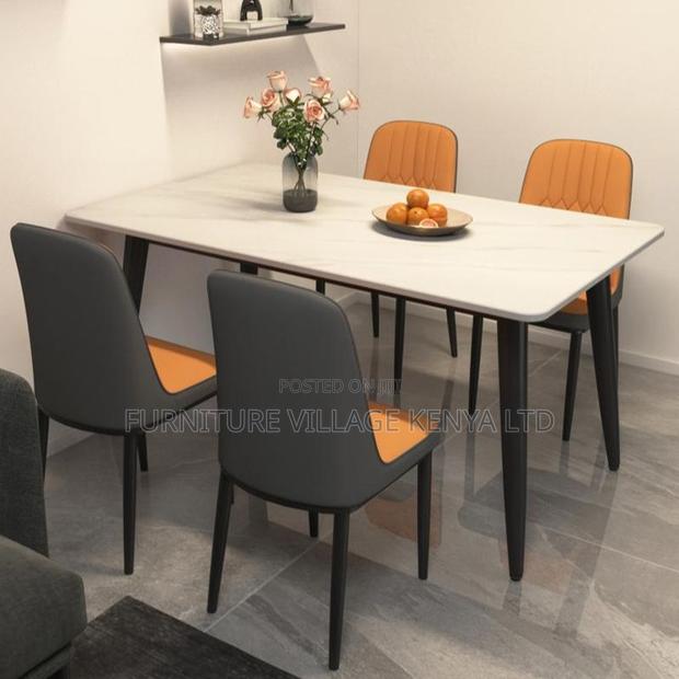 Dining Set: Rectangular Dining Table With 4 Seats