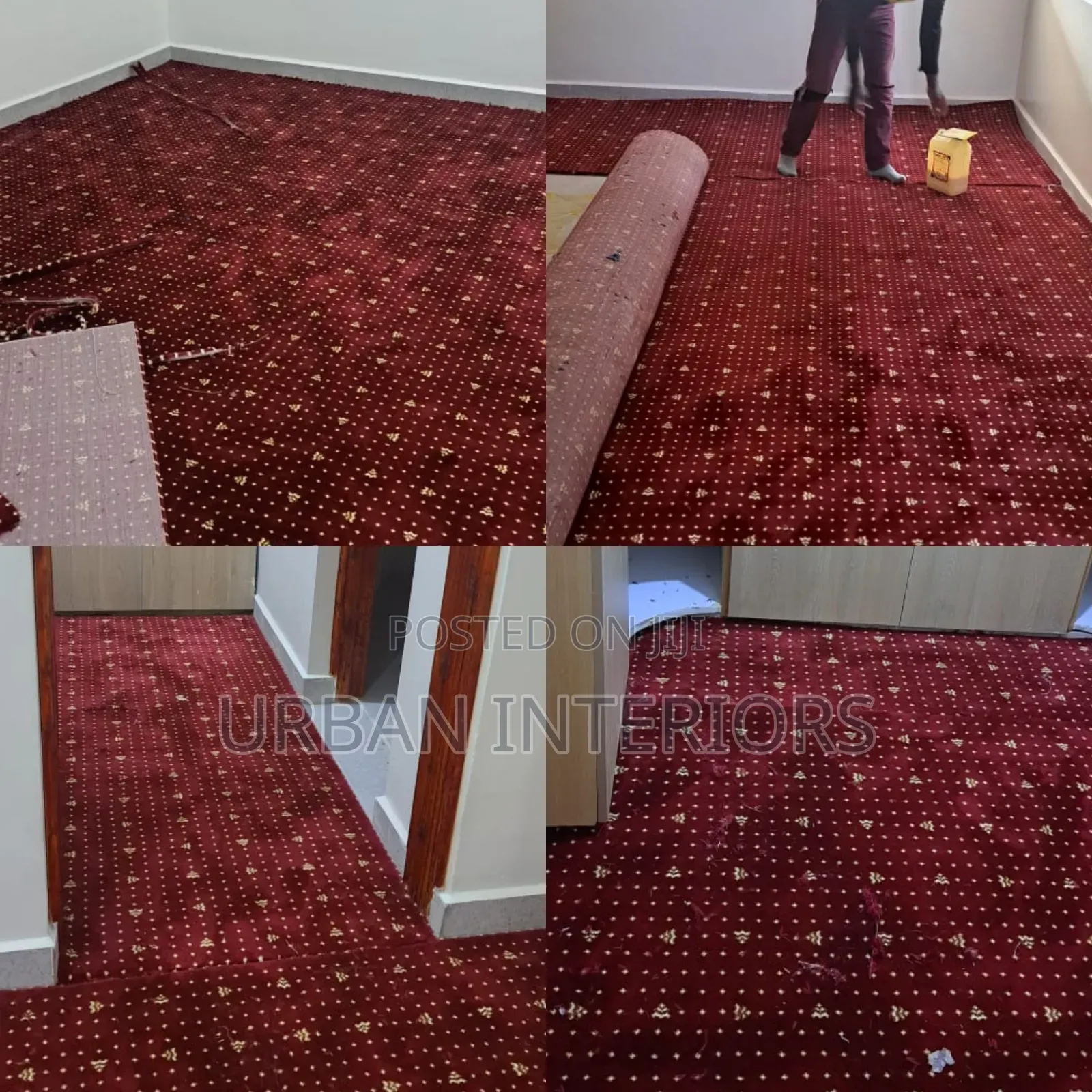 Executive Office Carpets Maroon Dotted