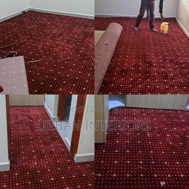 Executive Office Carpets Maroon Dotted - main view