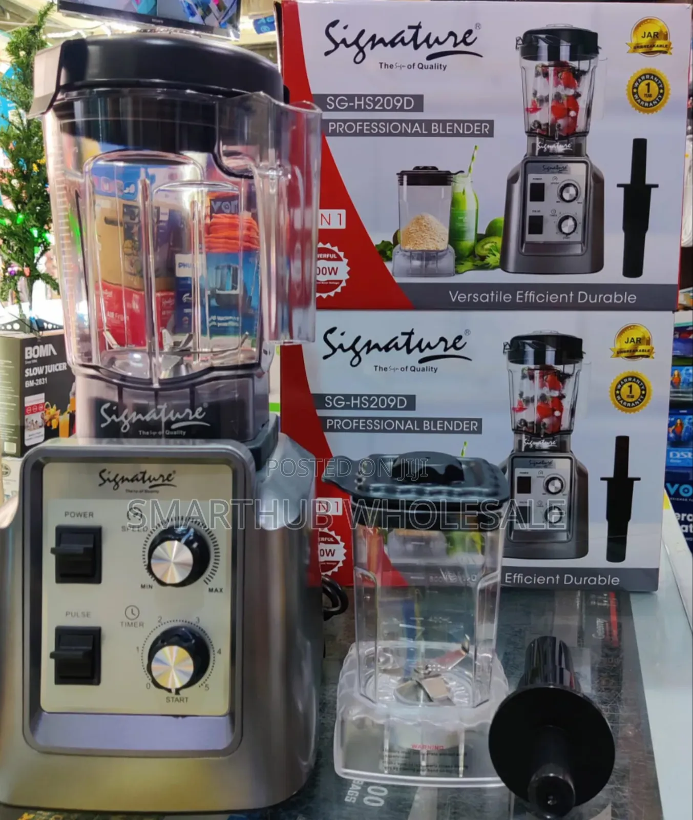 Signature Commercial 2in1 Blender With 2 Jars 1800w Sh-209d