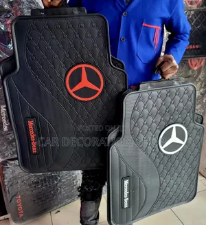 Mercedes Carpet Waterproof Mats in Red or White Logo