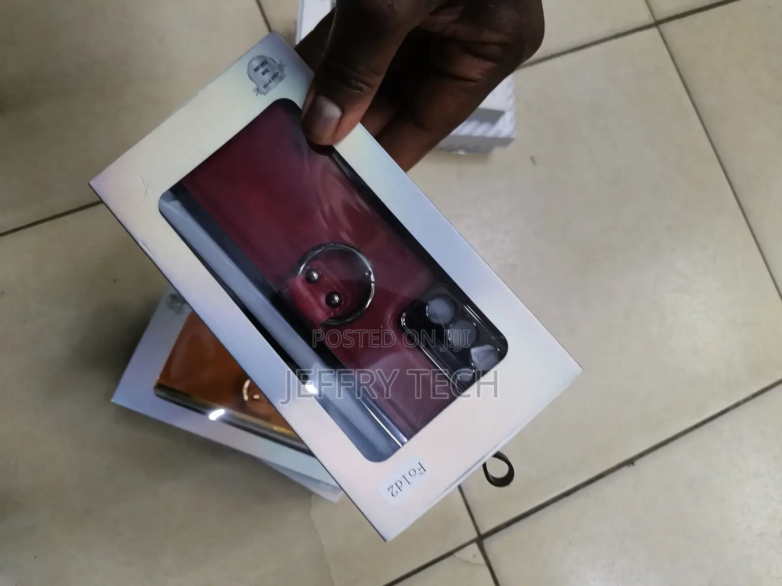 Electroplated Leather Case for Galaxy Z Fold2-Maroon
