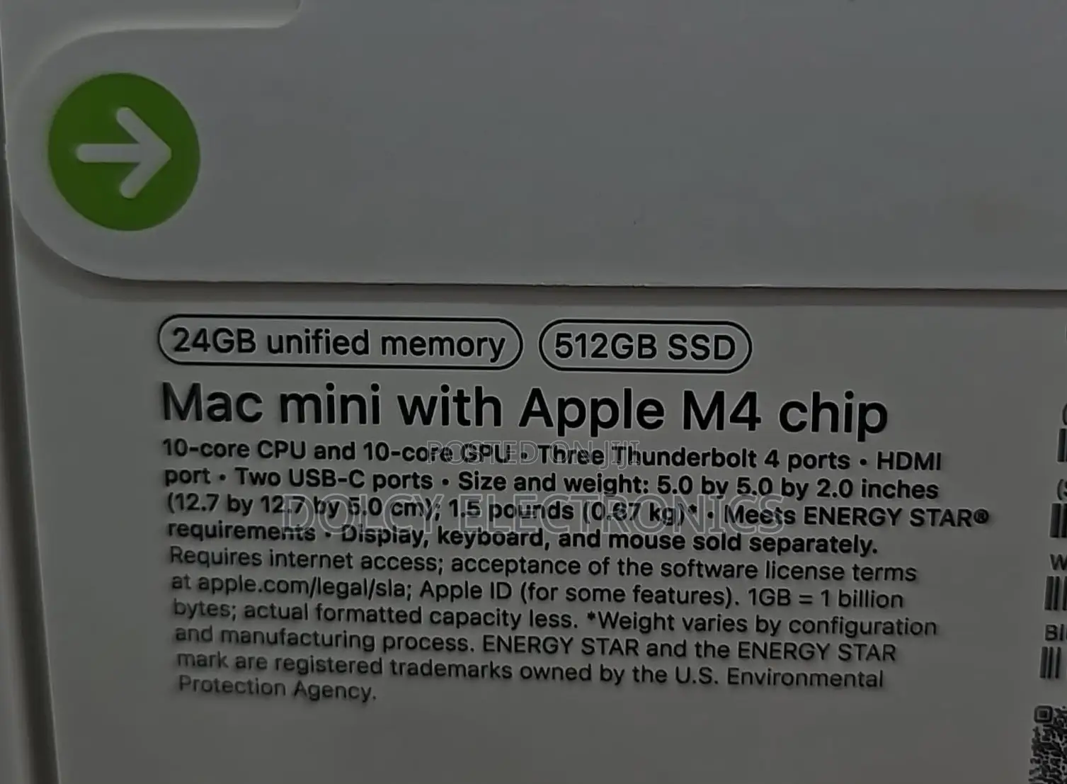New Desktop Computer Apple Mac Mini M4 24GB SSD 512GB