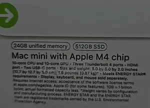 New Desktop Computer Apple Mac Mini M4 24GB SSD 512GB