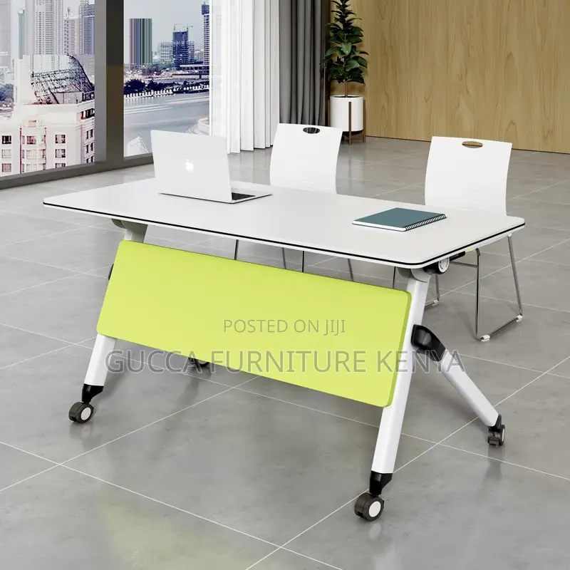 Office Tables: Modern Mobile Folding Training Table