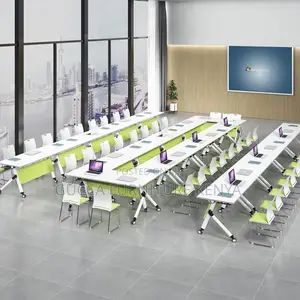 Office Tables: Modern Mobile Folding Training Table