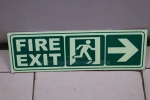 Fire Exit Reflective Signage ( 12 By 4.1 ” Inches)