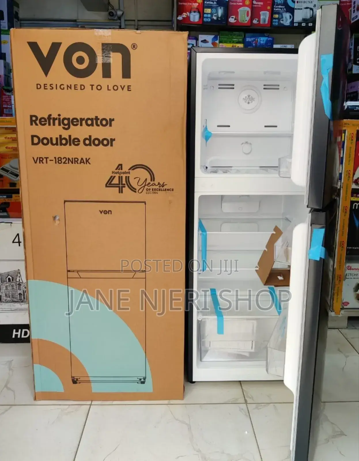 195 Litres Von Double Door Fridge