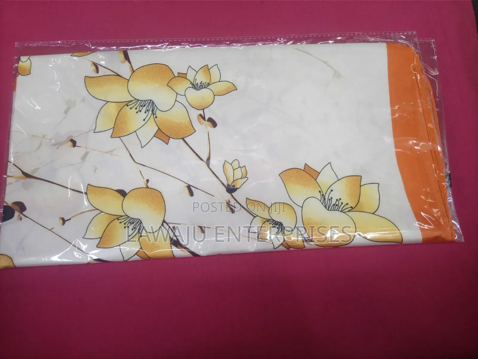 Short Flowered Square Neck Scarf