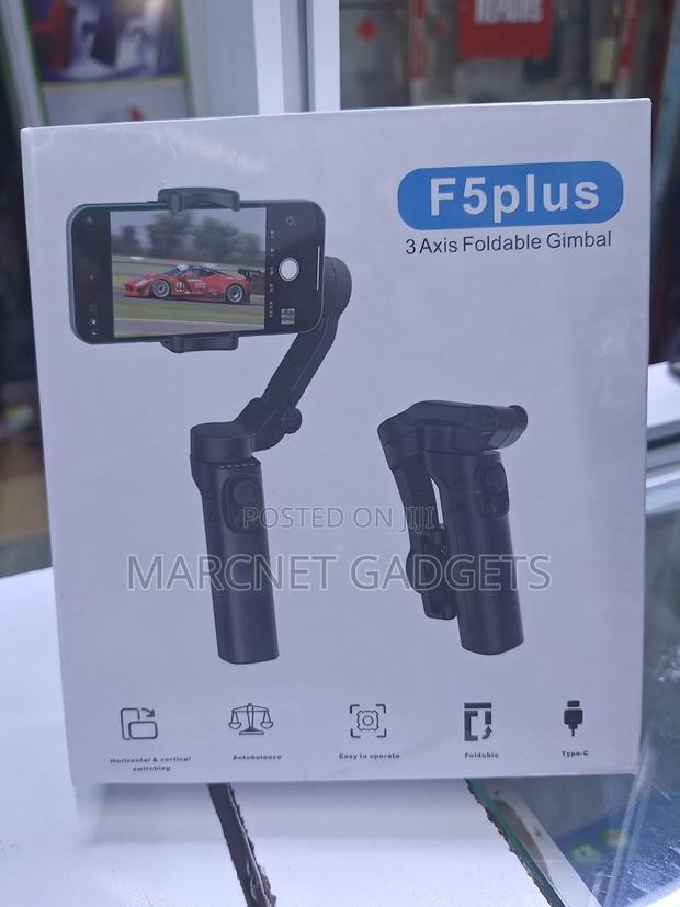 3 Axis Foldable Rotate Gimbal F5 Plus Rechargeable With Pan - main view