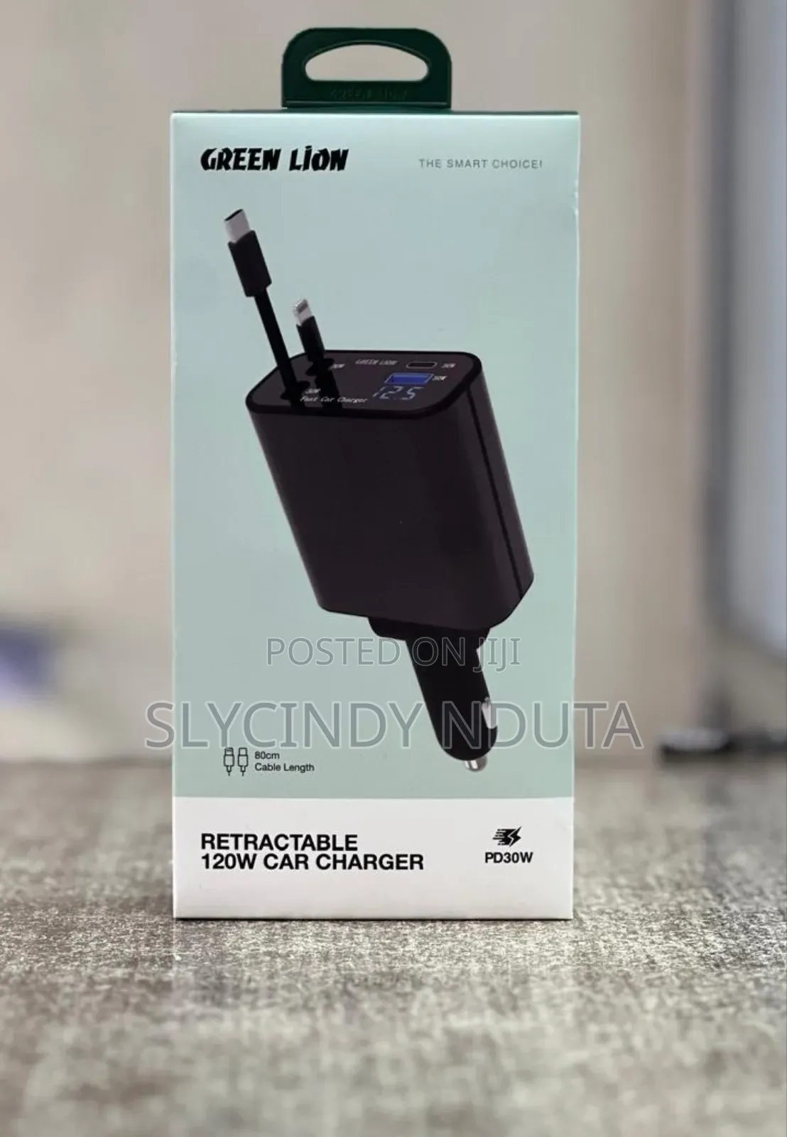 Green Lion Retractable 120w Car Charger