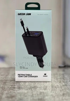 Green Lion Retractable 120w Car Charger