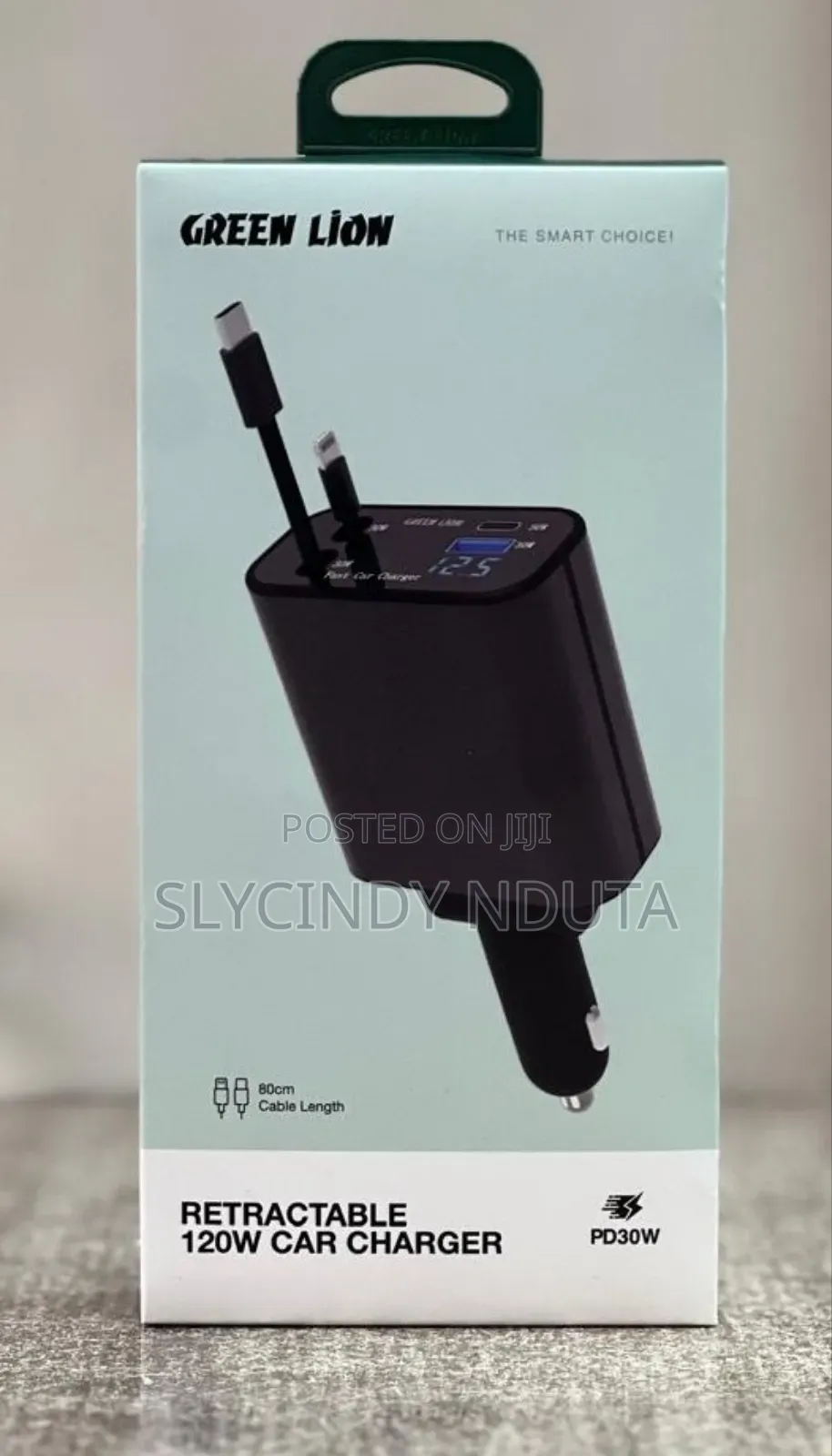 Green Lion Retractable 120w Car Charger