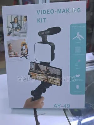Video Making Kit With Light Phone Holder Tripod Mic BT