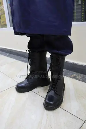 Security Guard Boots Black Leather