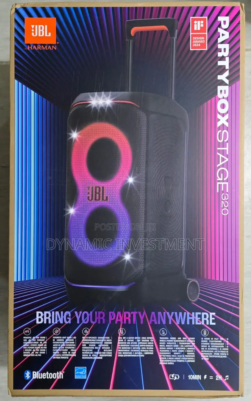 JBL Partybox Stage 320 -Portable Party Speaker 18 Hours Play