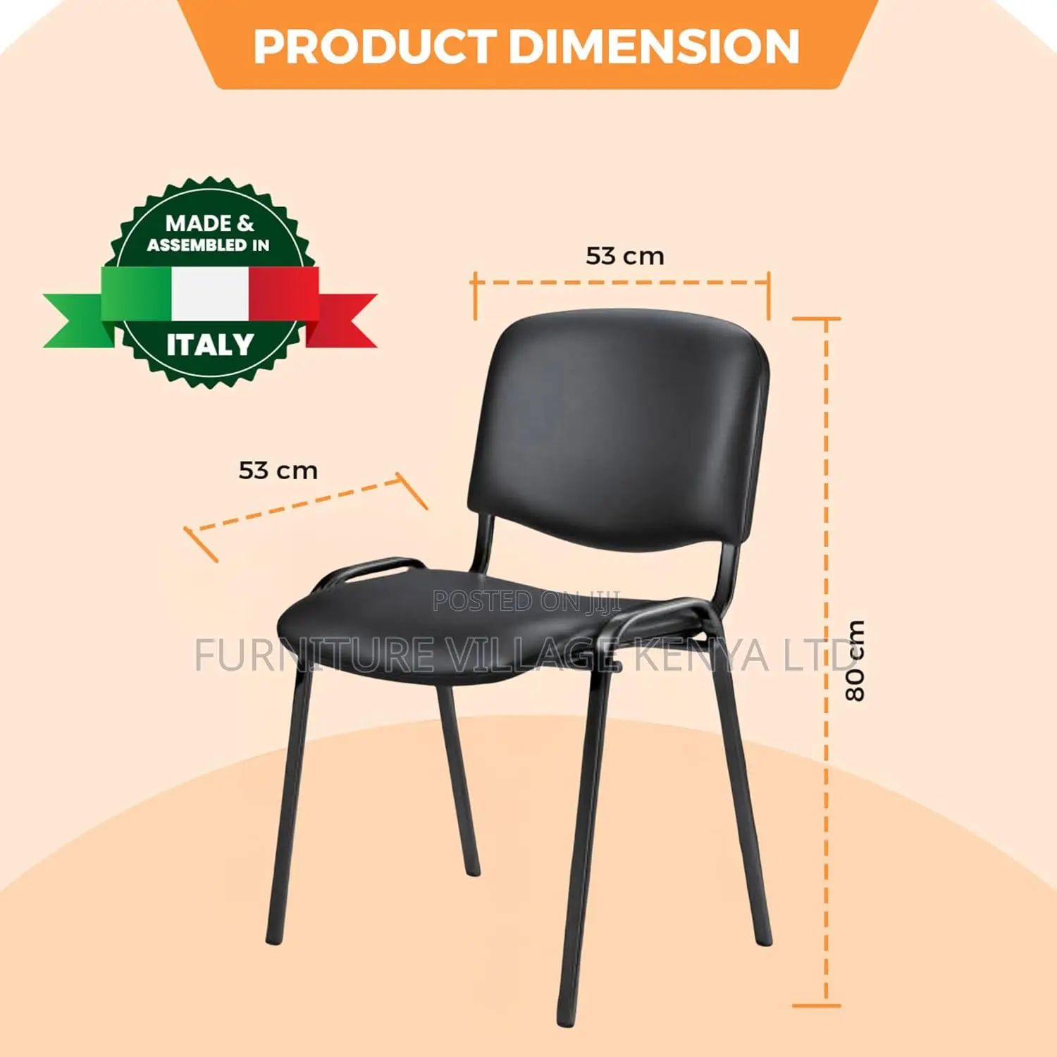 Office Chair: Stackable Visitor's Chair With Metal Frame