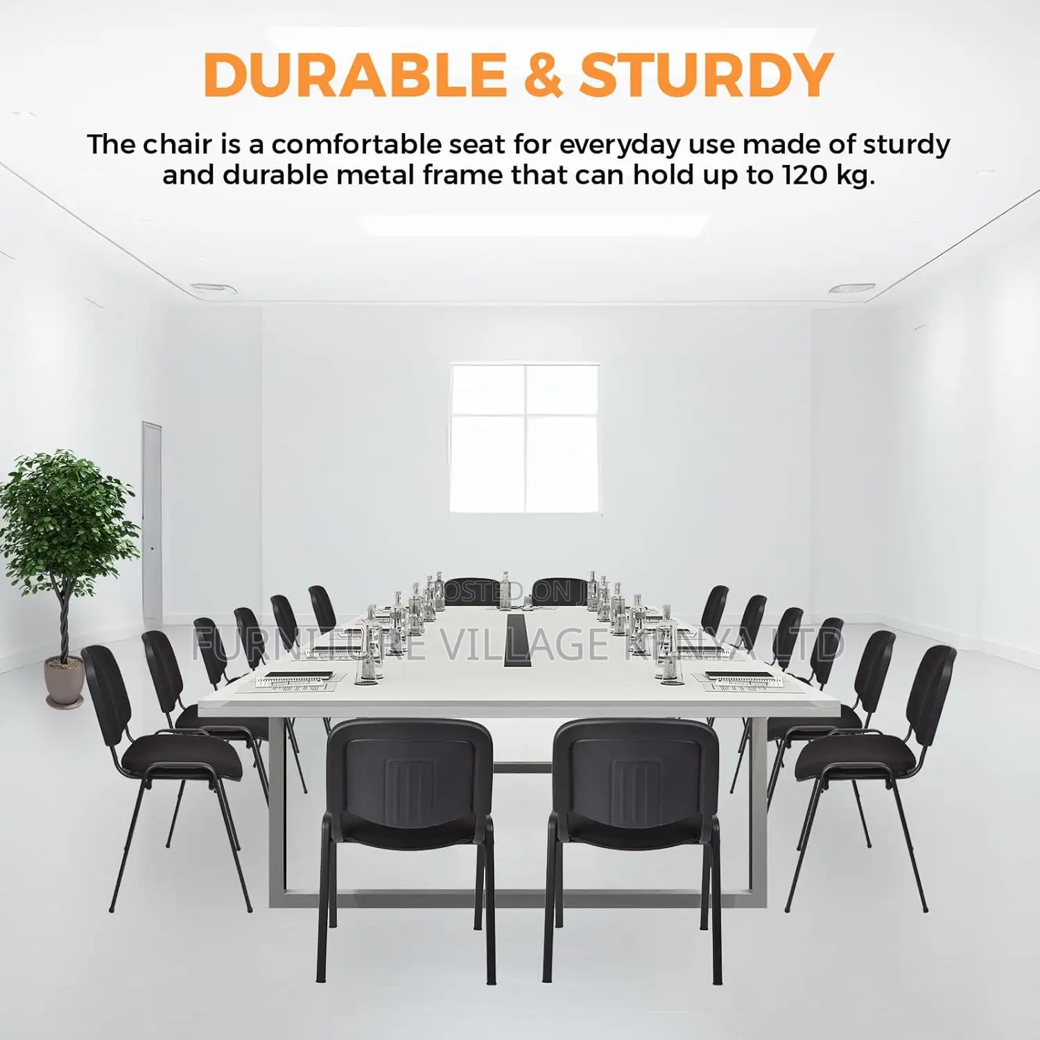 Office Chair: Stackable Visitor's Chair With Metal Frame