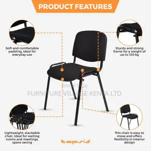 Office Chair: Stackable Visitor's Chair With Metal Frame
