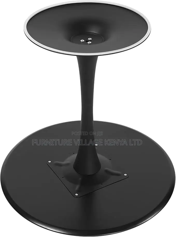 Dining Table: Round Black Marble Dining Table