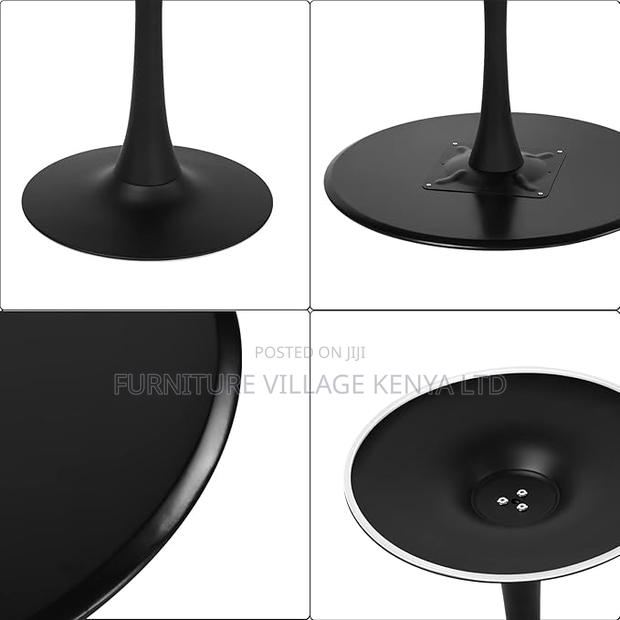 Dining Table: Round Black Marble Dining Table - thumbnail 5