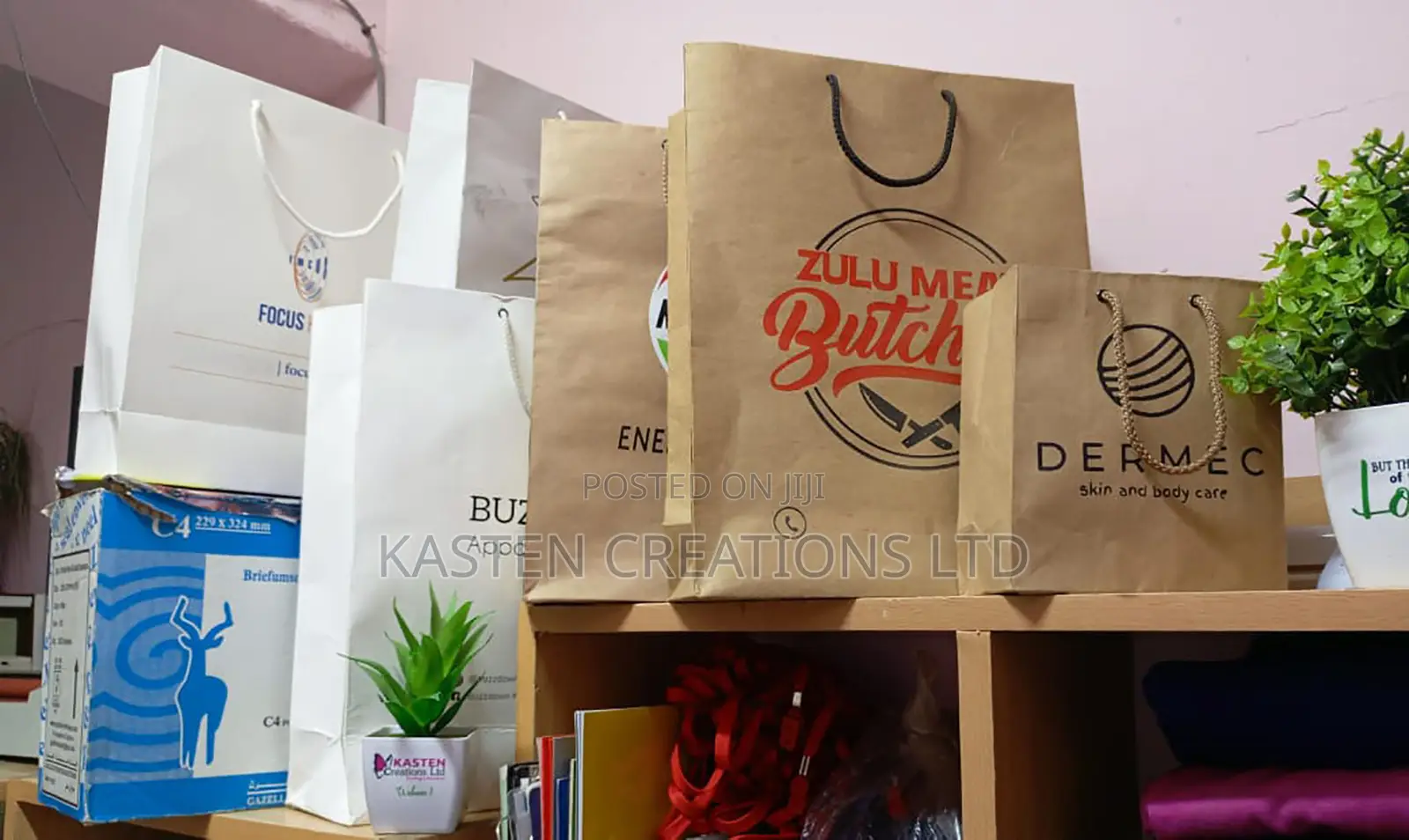 Gift Bags Brown/White | Jutebags | Khaki Bags