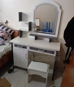 Dressing Table Set With Mirrors And Stools