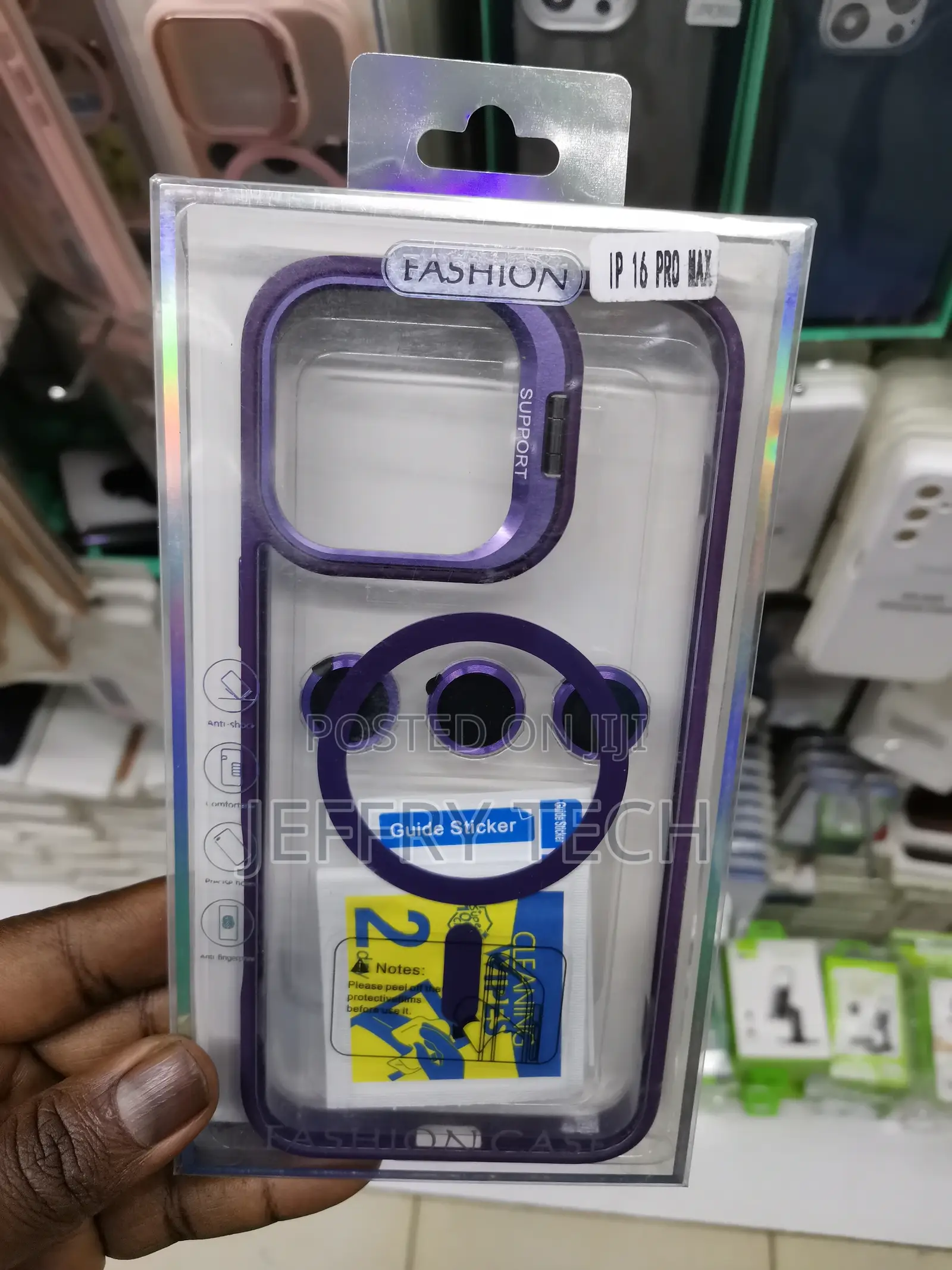 16 Pro Max Magsafe Case With Lense Protector- Purple Edges