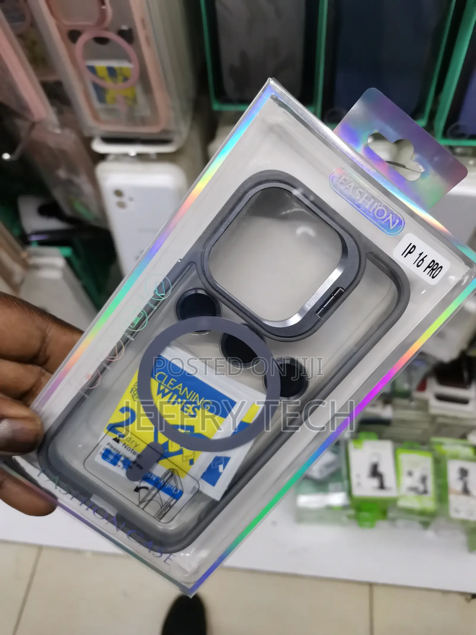 Magsafe Clear Case for 16 Pro With Lens Protector-Gray Edges