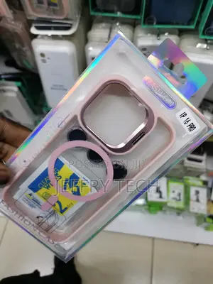 Magsafe Clear Case for 16 Pro With Lens Protector-Pink Edges