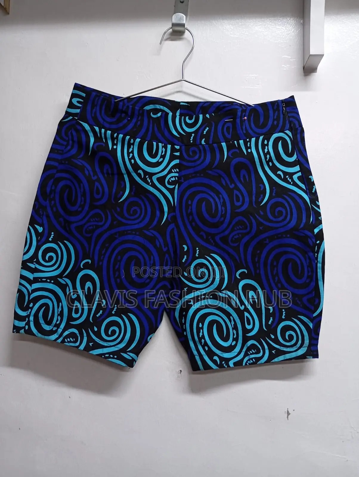 Girls Blue Ankara Shorts 12/13 Year Old Girl- Ready Made
