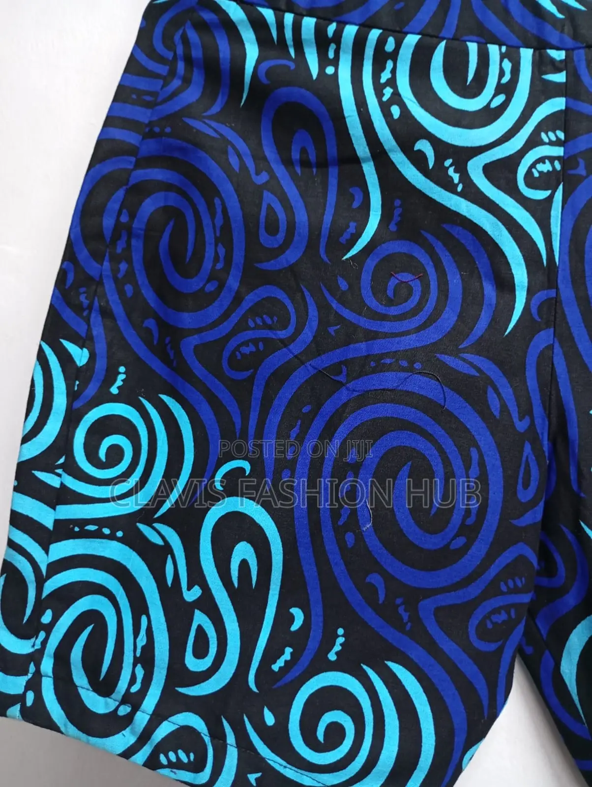 Girls Blue Ankara Shorts 12/13 Year Old Girl- Ready Made
