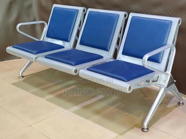 Reception Bench; 3-Link Heavy Padded Office Visitor's Bench - main view