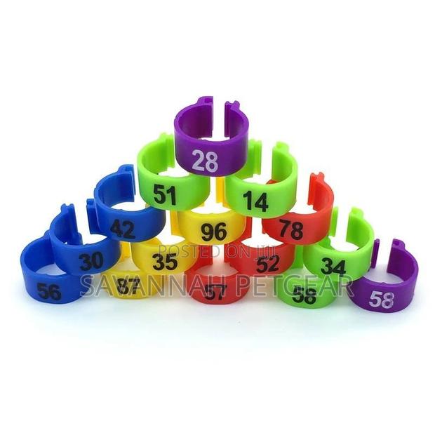 100PCS Plastic Open-Loop Poultry Ankle Rings in 6 Colors - thumbnail 2