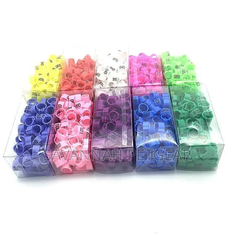100PCS Plastic Open-Loop Poultry Ankle Rings in 6 Colors