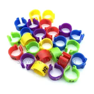 100PCS Plastic Open-Loop Poultry Ankle Rings in 6 Colors