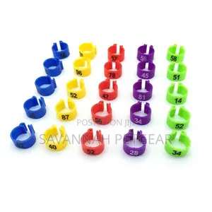 100PCS Plastic Open-Loop Poultry Ankle Rings in 6 Colors