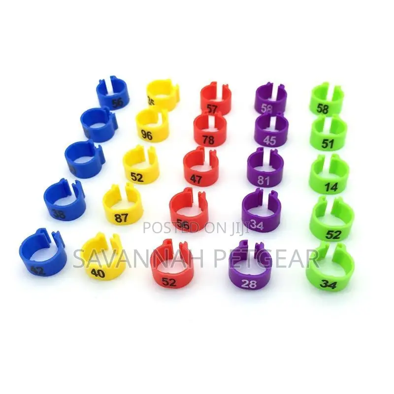 100PCS Plastic Open-Loop Poultry Ankle Rings in 6 Colors