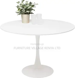 Dining Table: Marble White Round Dining Table