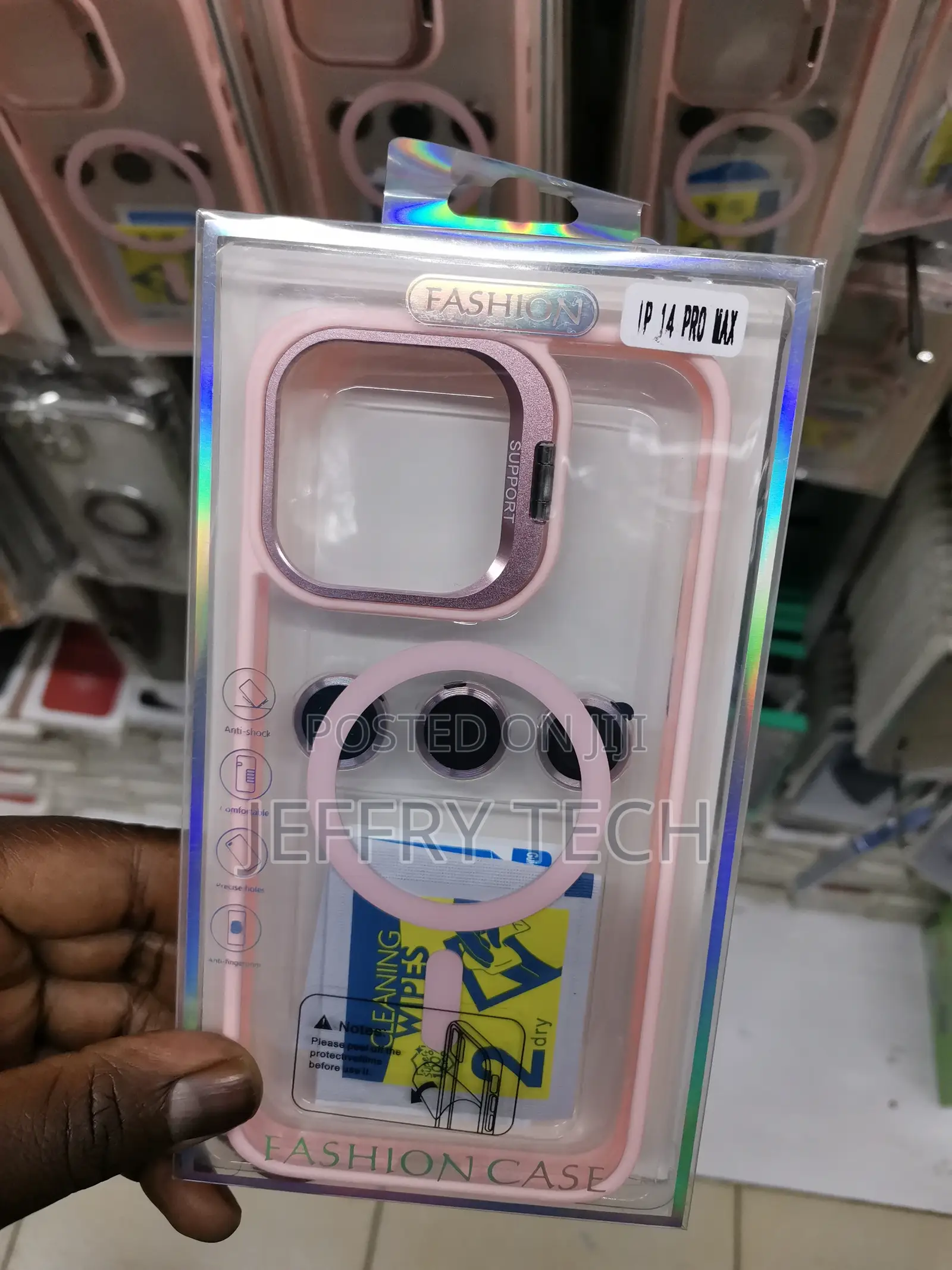 Magsafe Clear Case With Lens Protector for 14 Pro Max-Pink