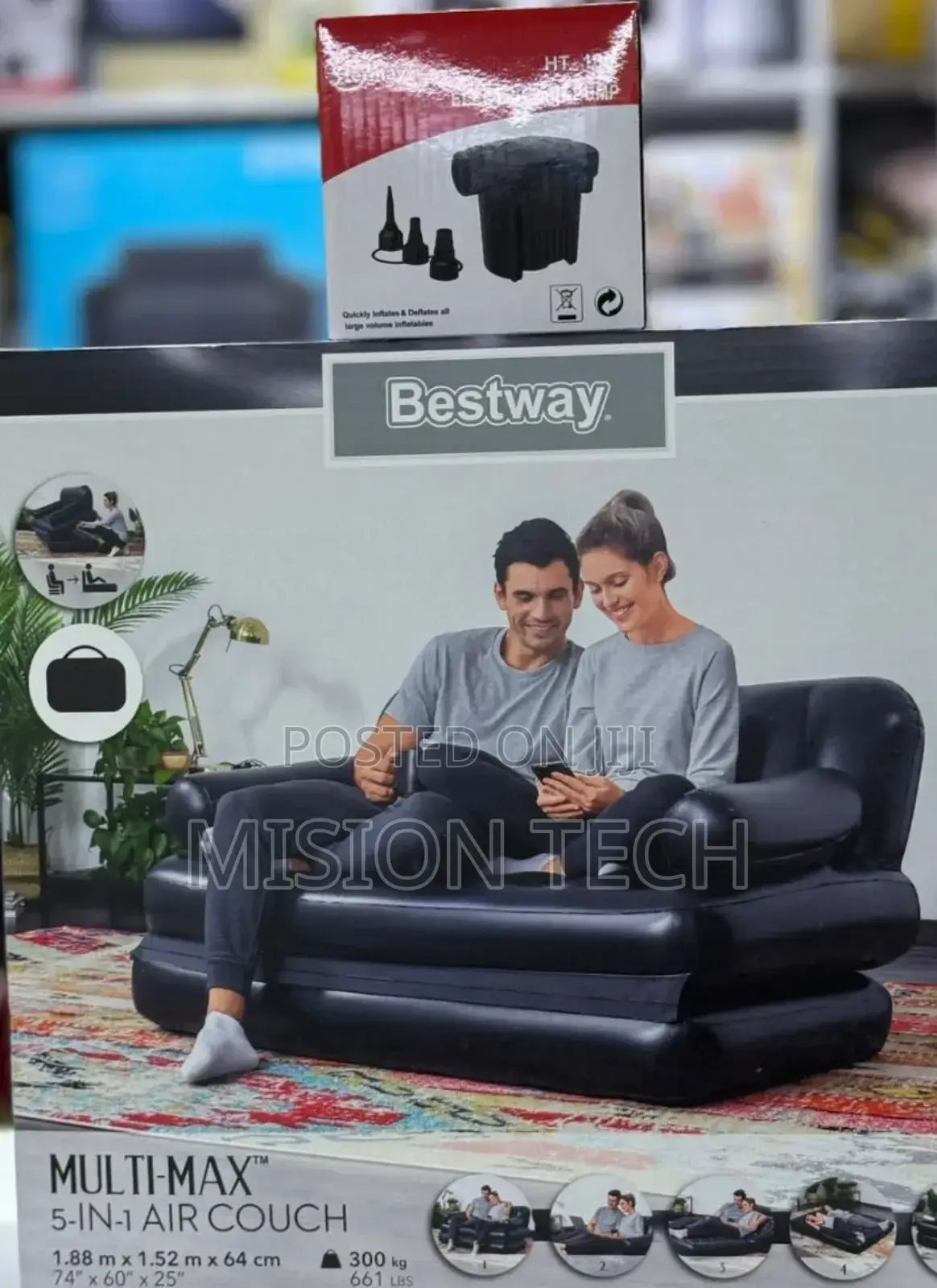 Bestway 5 in 1 Multifunctional Inflatable Two Seater 