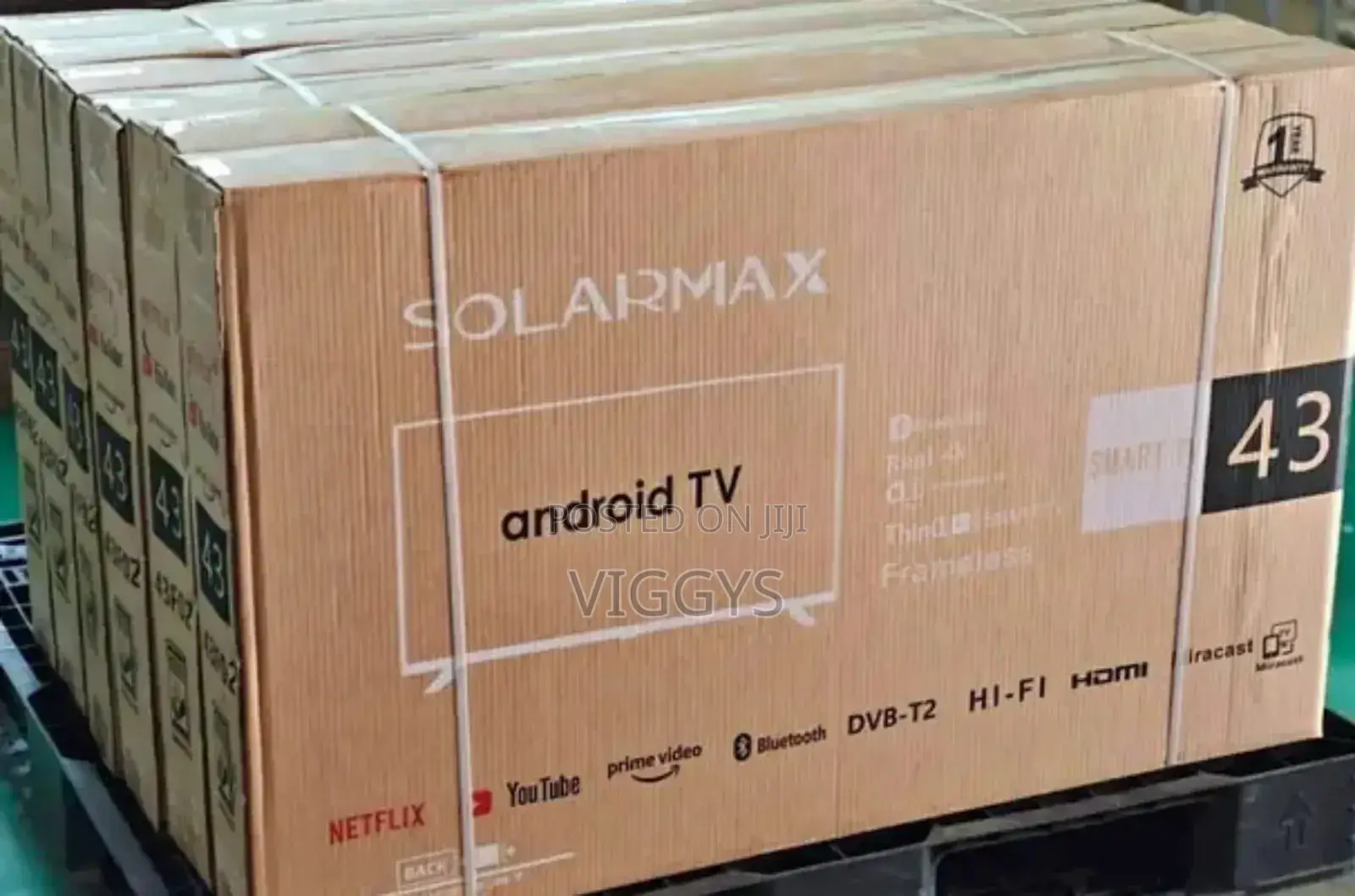 New Solarmax 43 Inch Smart TV Bluetooth Enabled E-54