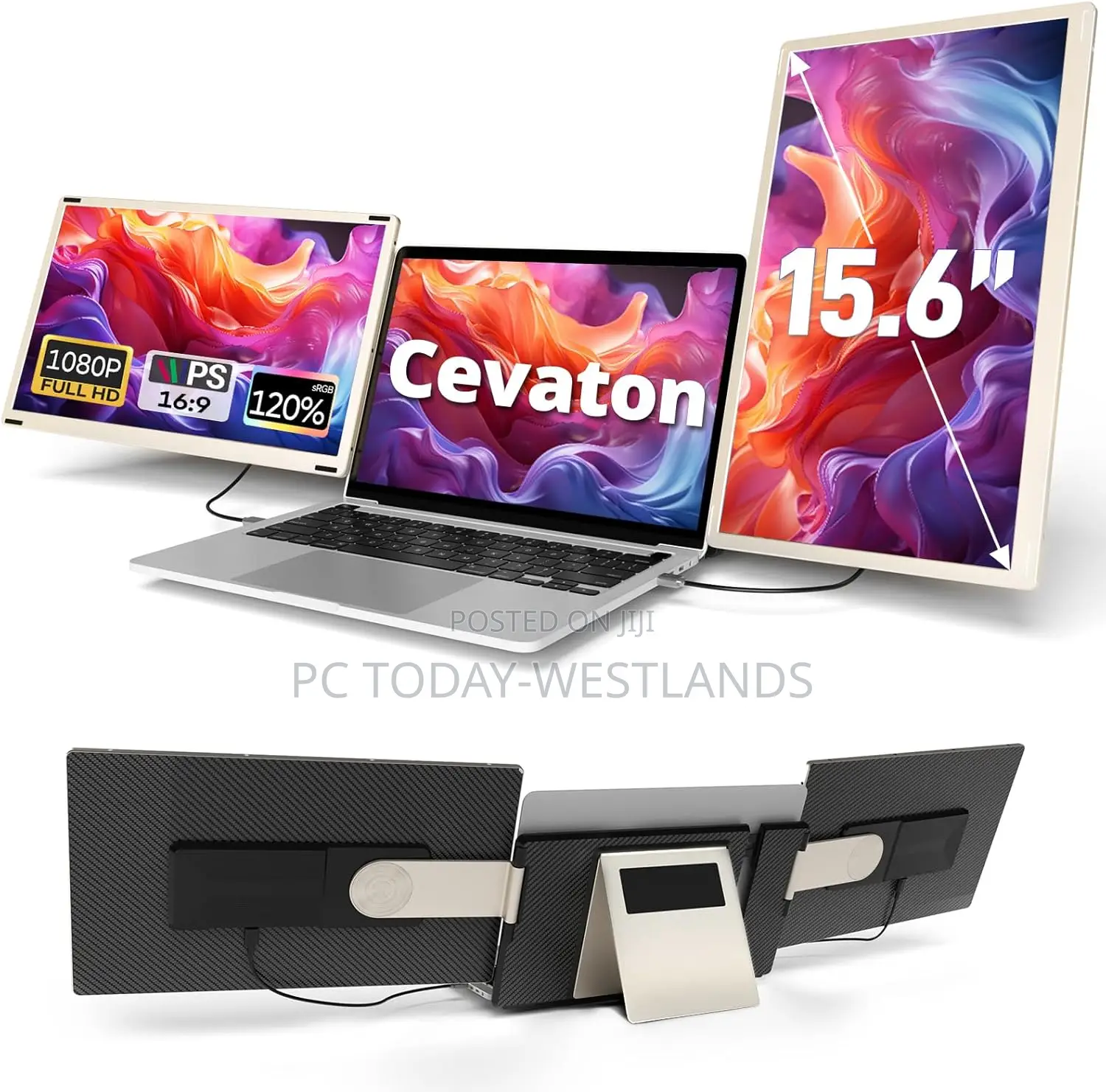 CEVATON Triple Laptop Screen Extender120% SRGB FHD Detachabl