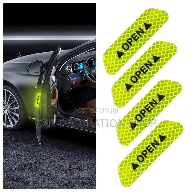 4pcs Green Door Open Sign Warning Reflective Stickers Tape