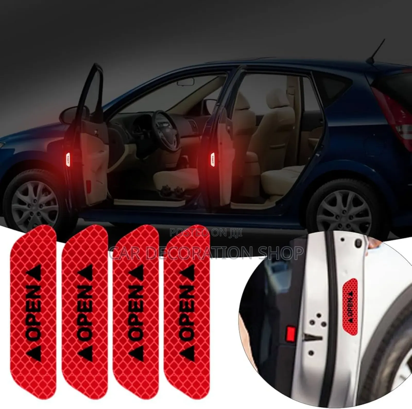 4* Red Night Door Warning Safety Mark Tape