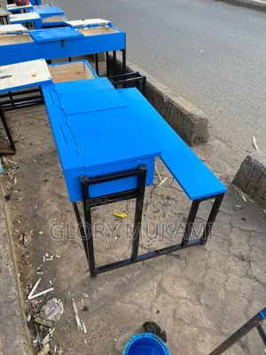 3 Drawer School Desk Blue